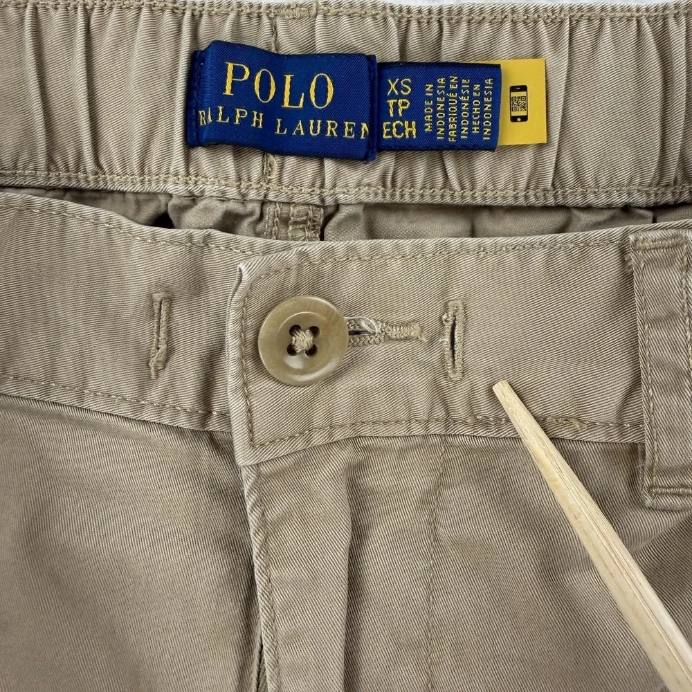 Polo Ralph Lauren Pants‎ Mens XS Beige Cargo Jogger Elastic Cuff Tapered 29x26